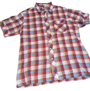 Vintage Alfie California Shirt Mens XL Red/Blue/White Plaid Cotton Blend